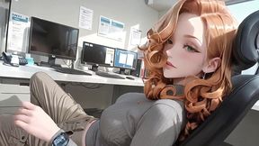 ai generated – sexy orange hair office lady can’t hold back after work! takes off professional suit for oiled wild cowgirl