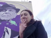 INHALE 13 Gypsy Dolores Smoking Fetish with Leonard Cohen/ Montreal murals