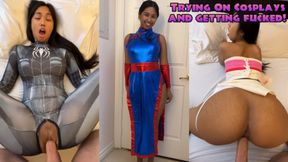 Filipina cosplayer tries on sexy lingerie and gets fucked in various positions