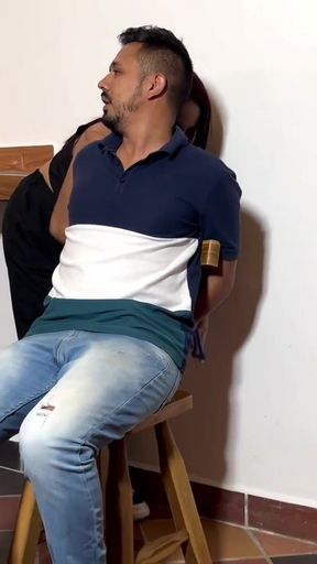 Thief breaks into our house, ties us up and we end up fucking and having a threesome   Clip 1