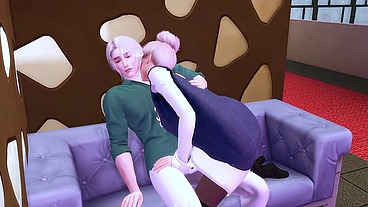 a brazen guy cheats on his pregnant girlfriend with her whore girlfriend by giving her rough anal sex and deep throat sims me hentai sfm