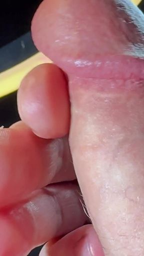 Wet penis gets masturbated   Clip 1