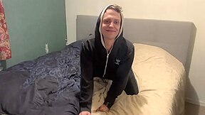Day 17: Danish Femboy In Full-body Onesie Gives Submissive Pov Blowjob & Gets Fucked Hard On Bed Edge