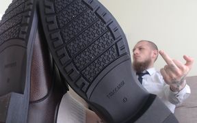 Straight Boss, Dominates with Feet, Verbal and Cum