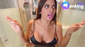 Curvy Latina Sheila Ortega gags on big shaft during FaceYoga session