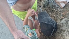 Steamy Beach Encounter: Stepdaughter's Bold Adventure in Public