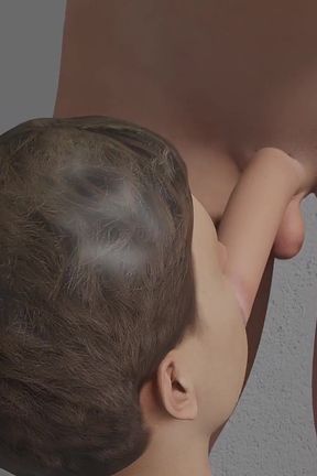 Trans MILF BBW Blow Her Stepson and Cum Inside His Mouth