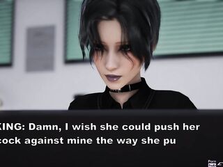 Femboy was caught watching his futanari coworker's porn and ended up getting mouth drilled