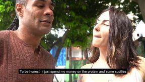 bodybuilder swaps supplement for fuck with street slut