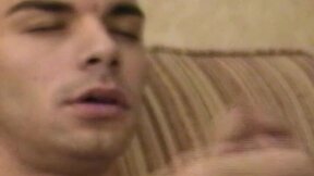 ”Bushy young guy tugs raging meat & cums all over the place”