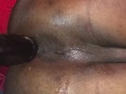 Soaking Wet!! TS dildo solo