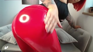 red fetish legging
