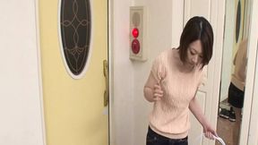 Japanese housekeeper rides boss in cowgirl fuck after deepthroat blowjob