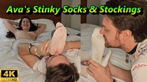 Ava's Stinky Socks and Stocking - Frenchava - Real Sweaty Socks and Stockings Foot Worship and Massage