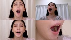 An Komatsu - CLOSE-UP of Japanese cute girl YAWNING - 1080p
