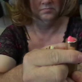 BBW Nurse Vicki teaches her sissy how 2 puts on Lipstick