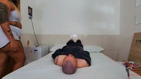 Farting, part 1, by Milena Winston, Babi Ventura and Slave, (cam by Manu) FULL HD