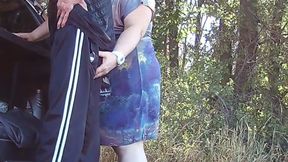 in a public park, I fuck my girlfriend doggy style in her pussy, then in her mouth and cum twice in a minute