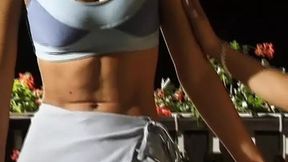 Two sexy German women satisfying their partners in the yard
