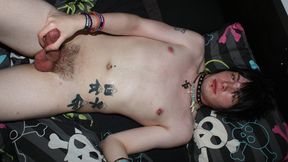 Crazy Rocker Twink Rubs His Fat Cock
