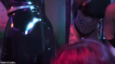 Latex Fetish Orgy: Lesbian Triple Domination Strapon Fuck Group Sex Foursome with Mistress & Mixstress &