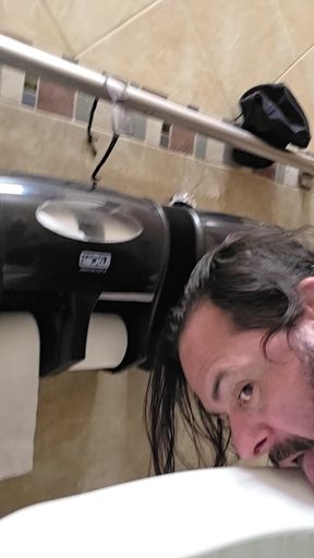 Stopped at the Beaver themed gas station today and locked the toilet seat like the nasty cock loving cum slut I want to be