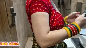 Sister-in-law was taking off clothes and drying them, suddenly the brother-in-law knocked and fucks her pussy