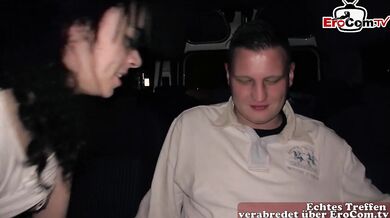 German presenter fucked by her two teen assistants on the streets