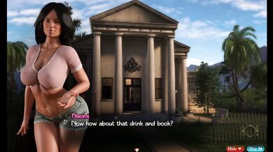 Mom’s big tits popping out while blowing on her back in the library