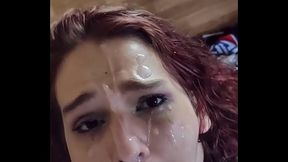 Hardcore face-fucking and facial compilation - fucking her throat like a pussy