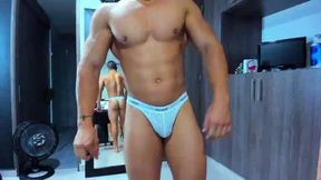 Dante Santos Flexing in Underwear