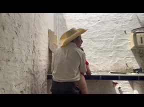 Stepfather fucks his beautiful, busty, big-assed stepdaughter in an abandoned house.