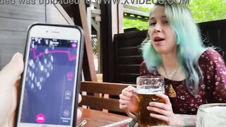 Remote orgasm control of my Stepsister into Pub!