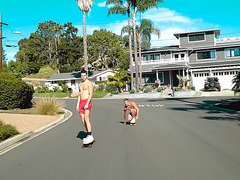 Longboard dudes riding hard on the street and in bed!