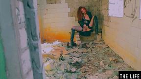 ”Dazzling babe Emily J masturbates in an abandoned building”