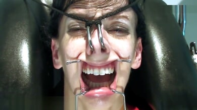 Lesbian dentist bondage session continues with blindfold and restraints in part 3
