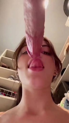 Hot wife takes big balls deep in webcam blowjob