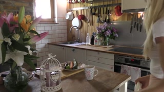 buttplug and squirt in kitchen HD