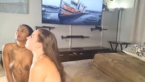 Interracial Threesome Pussy to Mouth POV and Side Camera FFM