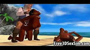 Busty Twins Share Steamy Double Penetration Under the Hentai Sun