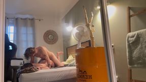 I fuck my friend&#039;s sister and cum on her ass after catching her in the shower during family dinner