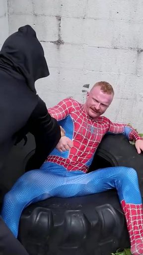 Worship me! Caught Spiderman in my Web at ManUpFilms   Clip 1