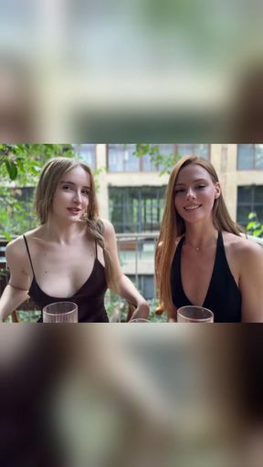 Redhead College Babe And Friend Share Thick Cock Begging For Creampies