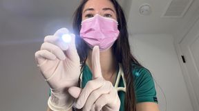 POV Professional Physical Exam in Green Scrubs