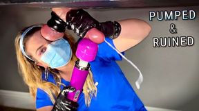 Nurse Kitty Pumps Patients Dick &amp; Ruins 2 Orgasms On Milking Table
