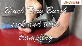 Grinded and stomped in black Tory Burch flats bgm