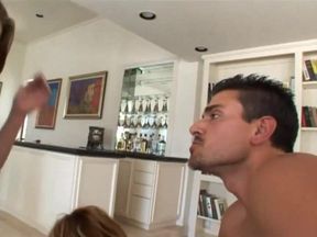Cock sucking ass fucking petite foursome party