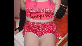 Cheerleader College Femboy Accurately Seducing You With Her Big Butt, White Big Ass And Smooth Skin