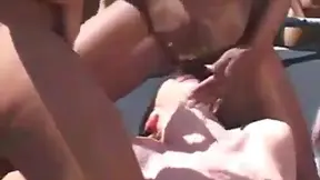 Hot Trampoline Orgy Features Wild Squirt Showdown Between Beauties