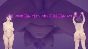 JOI bouncing tits and jiggling fat body
